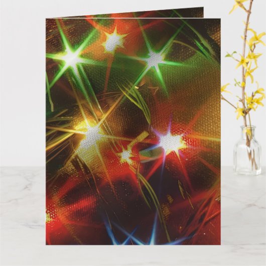 Sparkling Holiday Lights Folded Greeting Card カード (黄色い花)