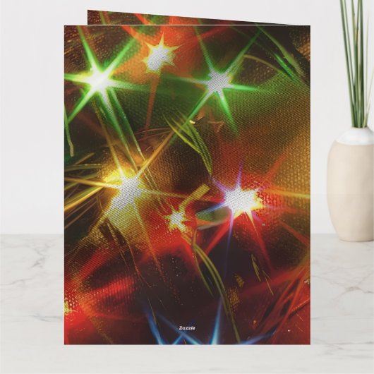 Sparkling Holiday Lights Folded Greeting Card カード (裏面)