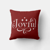 Sparkling Joyful Burgundy Throw Pillow クッション (裏面)