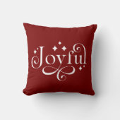 Sparkling Joyful Burgundy Throw Pillow クッション (正面)