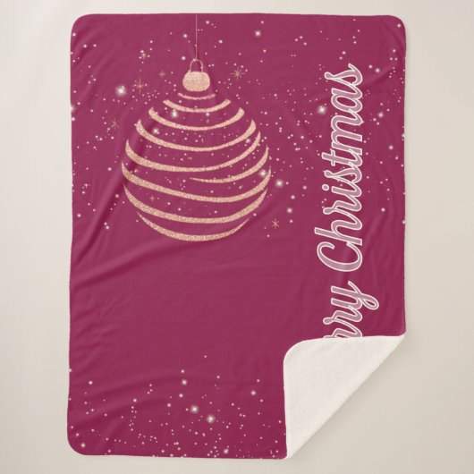 Sparkling Merry Christmas Ornament シェルパブランケット (正面)