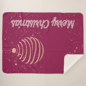 Sparkling Merry Christmas Ornament シェルパブランケット (正面(横))