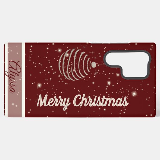 Sparkling Merry Christmas Ornament Samsung Galaxyケース (裏面横)