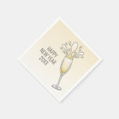Sparkling New Year Champagne Glass スタンダードカクテルナプキン (角)