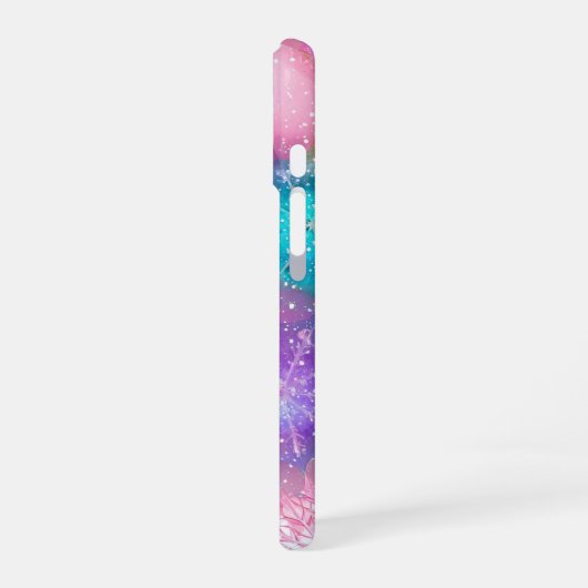 Sparkling Pastel Snowflake iPhone 16ケース (左側面)