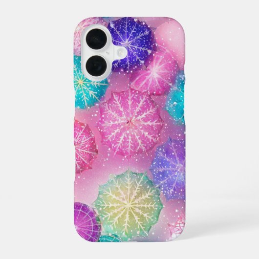Sparkling Pastel Snowflake iPhone 16ケース (裏面)