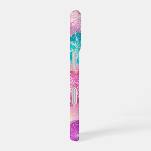 Sparkling Pastel Snowflake iPhone 16ケース (右側面)