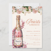 Sparkling Pearls and Prosecco Bridal Shower 招待状 (正面)