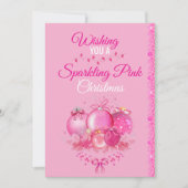 Sparkling Pink Christmas Card シーズンカード (正面)