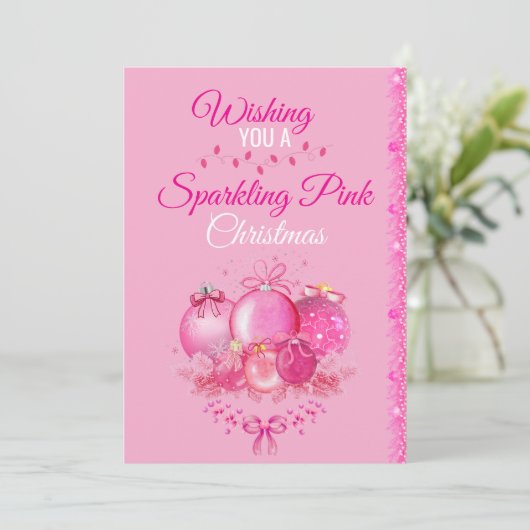 Sparkling Pink Christmas Card シーズンカード (スタンド正面)