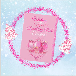 Sparkling Pink Christmas Card シーズンカード