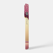 💎 Sparkling Pink Drip Luxe Over Radiant Gold ✨👑 iPhoneケース (左側面)