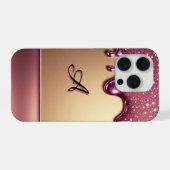 💎 Sparkling Pink Drip Luxe Over Radiant Gold ✨👑 iPhoneケース (裏面横)