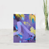 Sparkling Purple and Yellow Abstract Art ノートカード (裏面)