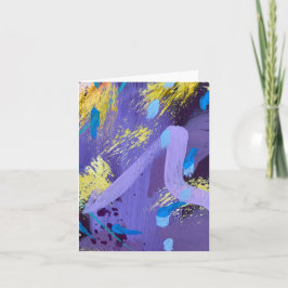 Sparkling Purple and Yellow Abstract Art ノートカード