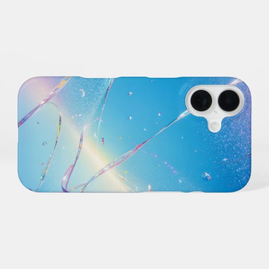 Sparkling Rainbow Ribbons Phone Case iPhone 16ケース (裏面横)