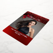 Sparkling Red Real Foil Thank You Card 箔シーズンカード (回転した状態)