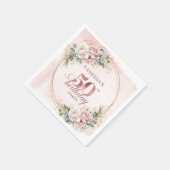 Sparkling Rose Gold Blush Flowers 50th Birthday  スタンダードカクテルナプキン (角)