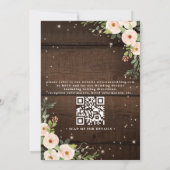 Sparkling Rustic Floral Country QR Code Wedding 招待状 (裏面)
