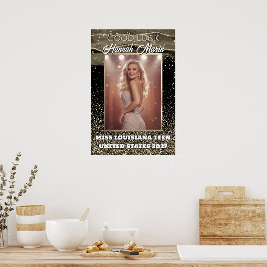 Sparkling Sand Customized Pageant Door Banner ポスター (キッチン)