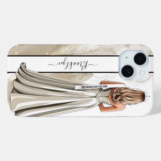 Sparkling Sand Pageant Portrait Blonde Case-Mate iPhoneケース (裏面 (横))