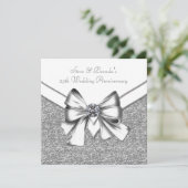 Sparkling Silver 25th Wedding Anniversary Celebrat 招待状 (スタンド正面)