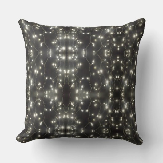 Sparkling Silver Lights Throw Pillow クッション (正面)