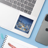 Sparkling Snowfall Christmas Village Scene  シール (ノートパソコンとiPhone)