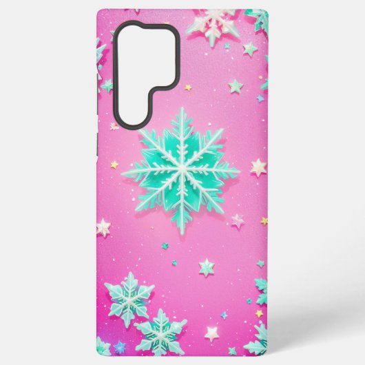Sparkling Snowflake and Stardust Phone Case Samsung Galaxyケース (裏面)