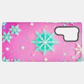 Sparkling Snowflake and Stardust Phone Case Samsung Galaxyケース (裏面横)