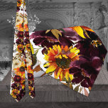 Sparkling Sun & Wine Wedding Neck Tie ネクタイ<br><div class="desc">A sparkling sunflowers and wine burgundy peonies watercolor floral wedding neck tie featuring watercolor painted florals of peonies in bloom on an ecru natural watercolor wash background. This blush pink,  and white floral wedding neck tie is suitable for any occasion.</div>