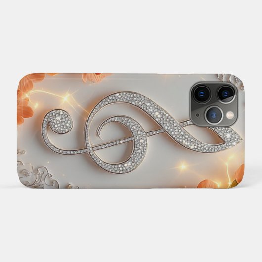 💎 Sparkling Treble Clef Elegance Diamond Music✨  Case-Mate iPhoneケース (裏面(横))