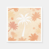 Sparkling Tropical Palm Tree Silhouette スタンダードカクテルナプキン (正面)