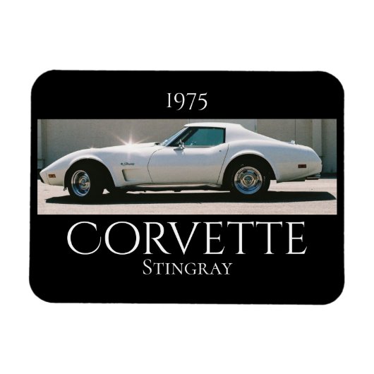 Sparkling White '75 Corvette マグネット (横)