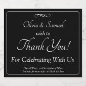 Sparkling Wine Bottle Labels, Black White Infinity スパークリングワインラベル (シングルラベル)