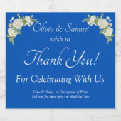 Sparkling Wine Bottle Labels, Cobalt Blue & White  スパークリングワインラベル (シングルラベル)