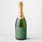 Sparkling Wine Bottle Labels, Emerald Green & Gold スパークリングワインラベル (正面)
