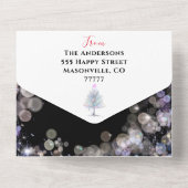 Sparkly家族の写真とニュースレターのホリデーカード オールインワン招待状 (裏面)