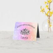 Sparkly パーソナライズされた 100番目の誕生日カード カード (黄色い花)