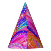 Sparkly 6th Rainbow Sequin Gold Glitter Maximalist パーティーハット (裏面)