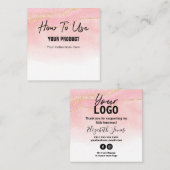 Sparkly Agate Pink金ゴールド命令SQUの使い方 スクエア名刺 (正面/裏面)