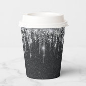 Sparkly Black and Silver Christmas New year Party  紙コップ (裏面)