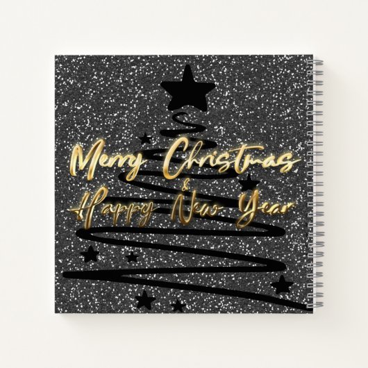 Sparkly Black Spiral Notebook ノートブック (裏面)