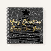 Sparkly Black Spiral Notebook ノートブック (正面)