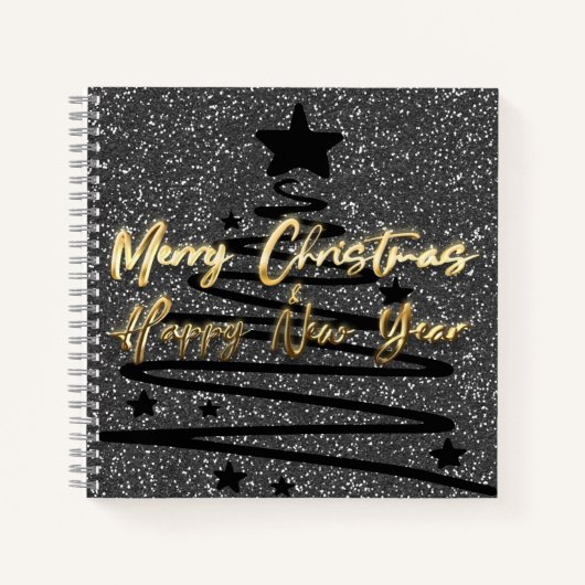 Sparkly Black Spiral Notebook ノートブック (正面)