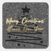 Sparkly Black Sticker スクエアシール (正面)