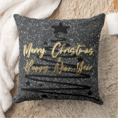 Sparkly Black Throw Pillow クッション (ブランケット)