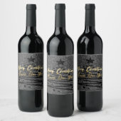 Sparkly Black Wine Label Set ワインラベル (ボトル)