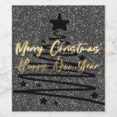 Sparkly Black Wine Label Set ワインラベル (シングルラベル)