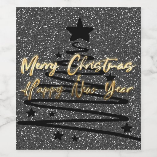 Sparkly Black Wine Label Set ワインラベル (シングルラベル)